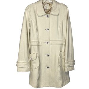 SOLD..Tuile Nordstrom’s Wool Pea Coat Creme Jacket